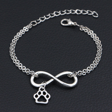 2020 New Small Dog Paw Prints Charms Bracelets DIY Handmade Link Chain Infinity Bracelets For Women Fashion Jewelry 2024 - buy cheap