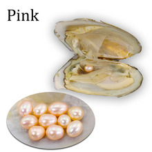 Bulk Oysters 10pcs Natural Pink Color Freshwater Oyster Pearls Love Wish Pearl Party Gift Mussel AAA Real Rice Oval Pearls FP142 2024 - buy cheap