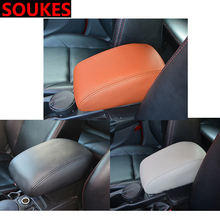 Genuine Leather Car Center Elastic Armrest Cover For Ford Focus 2 3 1 Fiesta Mondeo Kuba Ecosport Mini Cooper R56 R50 R53 F56 F5 2024 - buy cheap