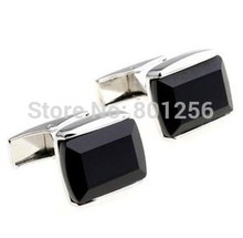 Free shipping Stone Cuffinks black color design hotsale copper material cufflinks whoelsale&retail 2024 - buy cheap