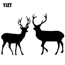 YJZT 17.5CM*11.7CM Two Deer Car Sticker Decorate Car Sticker Body Of Car Vinyl Decal Black/Silver C4-1957 2024 - buy cheap