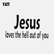 Yjzt 13.7cm * 8.2cm christian adesivo de carro decalque do vinil jesus ama o inferno fora de você preto/prata C3-1275 2024 - compre barato