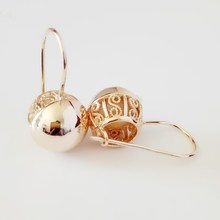 Moda brincos de cor de ouro jóias 585 cor de ouro rosa jóias em forma redonda brincos femininos de luxo 2024 - compre barato