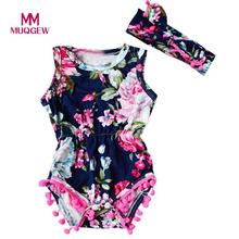 Novo recém-nascido macacão da criança do bebê meninas floral macacão sunsuit conjunto de roupas do bebê conjuntos de roupas da menina infantil muqgew 2024 - compre barato