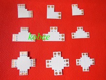 LED RGB strip PCB board connector, 8mm 10mm 2pin 4pin "L" "+" "T" type connector 2024 - buy cheap