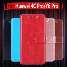 Чехол для Huawei Honor 4C Pro, роскошный чехол-накладка из искусственной кожи для Huawei Y6 Pro, Y6Pro, 5,0 дюйма, защитный флип-чехол для телефона 2024 - купить недорого