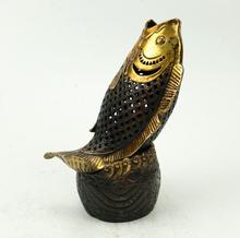 YM  509   Pure copper handicrafts, household ornaments, hollowed out gold, riches and riches, fish 2024 - buy cheap