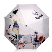 Новый Большой Простой Модный солнечный и дождливый складной зонт от солнца, защита от УФ-лучей, ветрозащитный зонт для мужчин и женщин 2024 - купить недорого