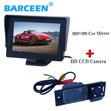 2 in 1 HD CCD car rear view parking camera  + 4.3" HD 800*480 Car Mirror Monitor rear monitor for Hyundai IX35 Year 2014 2024 - buy cheap