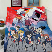 Japanese Anime Darling In The Franxx Soft Flannel Fleece Throw Blanket Decorative Plane Travel warm Throw Blankets for sofa 2024 - buy cheap