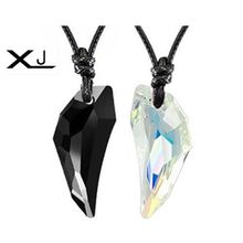12 Colors Crystal Wolf Tooth Pendant necklace Vintage Stark Wolf Fang Tooth Dragon Rhinestone Pendant Necklace Jewelry 2024 - buy cheap