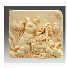 Coelho frete grátis/flor/borboleta silicone molde sabão Bolo decoração molde sabonete artesanal molde vela molde 2024 - compre barato
