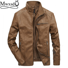 Mwxsd jaqueta masculina de couro pu de outono, jaqueta e casaco de couro clássico masculino para inverno, jaqueta de couro para motocicleta masculina 2024 - compre barato