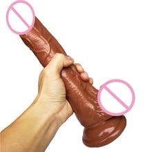 Dildo super longo para mulheres, 27.5*4.5cm, grande, sucção de pênis, artificial, lésbico grande, brinquedo sexual realista, macio 2024 - compre barato