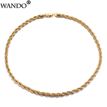 WANDO-collar clásico de color dorado para hombre, cadena de moda árabe, joyería, regalos, N10 2024 - compra barato
