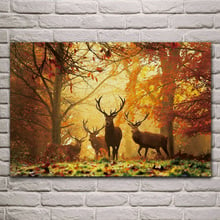 Пейзаж на стену в гостиную с изображением диких животных, осенний сезон 2024 - купить недорого