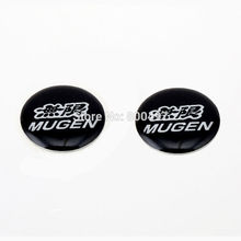 2 x Newest 3D Car Styling Aluminum Glue Round Decal Car Metal Sticker Aluminium Custom Motor Decal  for Mugen Power 2024 - buy cheap