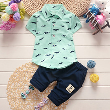 Baby Boy Clothing Sets Bebe Fashion T-shirt+Solid Pants Set Summer Kid Outfit Toddler Children Cotton Tracksuit Clothes 2024 - buy cheap