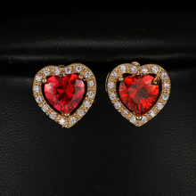 Novedad pendientes con forma de corazón de circonita cúbica brillante pendientes de moda para mujer para fiesta de viaje E-031 2024 - compra barato