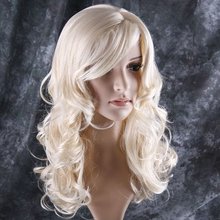 WigTimes New Lady Sexy Long wavy curly Blonde Party Hair Wig + Wig Cap 2024 - buy cheap