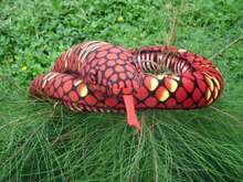 Brinquedo de pelúcia formato de cobra vermelha, brinquedo criativo de tamanho grande, aproximadamente 280cm 2024 - compre barato