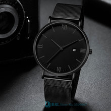 Black Wrist Watch Men Watches Business Dress Brand Wristwatch Stainless Steel Male Quartz Watch For Men Clock Hour With Calendar 2024 - buy cheap