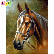DPF DIY 5D поделки коричневая лошадь Алмазная картина вышивка крестиком рукоделие Алмазная мозаика квадратный домашний декор Алмазная вышивка подарок 2024 - купить недорого