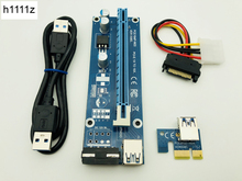 Riser VER 008S PCI-E Riser Card PCIE 1X 16X Удлинительный адаптер 60 см USB 3,0 кабель SATA 4Pin Molex Power для майнинга биткойнов 2024 - купить недорого
