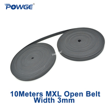 POWGE трапециевидный MXL открытый ремень ГРМ ширина 3 мм 0,12 дюйма резина с стекловолоконным сердечником MXL 012 ремень ГРМ шкив для 3D-принтера 10 метров 2024 - купить недорого