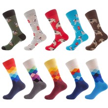 PEONFLY-calcetines tobilleros divertidos para hombre, medias de algodón a cuadros, estilo japonés, Harajuku, a la moda, Hipster, para monopatín, Animal 2024 - compra barato