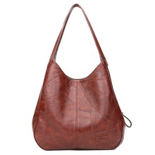 2019 Women Leather Handbags High Quality Vintage Soft Leather Shoulder Bag Female Sac A Main Large Capacity Casual Tote Bag New 2024 - buy cheap