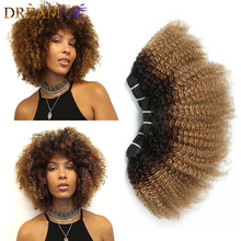 Ombre Mongolian Afro Kinky Curly Hair 3 Bundles 4B/4C 1B #4 27 Color 100% Human Hair Weave Dreaming Queen Remy Hair 2024 - buy cheap