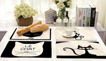 4PCS/LOT 42X32CM Cute Cartoon Cat Print Table Napkins Dinner Napkins Dish Towel Tea Coffee Animal Table Cloth Decor Western Mats 2024 - buy cheap