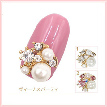 Роскошные японские украшения для ногтей, 10 шт., сплав, стразы, жемчужины для дизайна ногтей, шарм, сделай сам, металлические блестящие аксессуары для ногтей 2024 - купить недорого