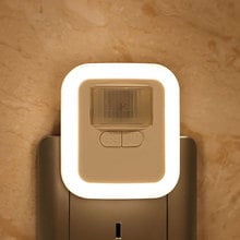 Luminária noturna led de parede com sensor de movimento, luz negra com brilho ajustável, 30s, 60s, 90s, 120s e tempo de iluminação para sala de estar 2024 - compre barato