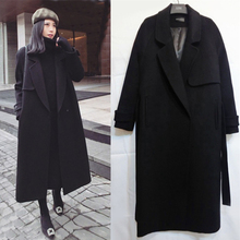 Женское шерстяное пальто с поясом, толстая ветровка в английском стиле на одной пуговице, верхняя одежда, осень-зима, Mw484 2024 - купить недорого