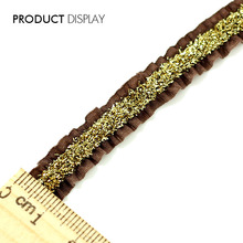 10mm Elastic Strentch Tape Brown Gold Lace Ribbon Trim Webbing Applique Sewing on Supplies Material for Strap Cloth 20y/T1007 2024 - buy cheap