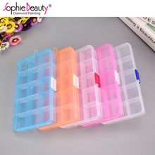 New 15 Slots 4 Colors Plastic Storage Box Jewelry Pill Clear Case Diamond Painting Coss Stitch Embroidery Beaded Mosaic Tool 2024 - buy cheap