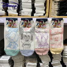 Disney cute Mickey cartoon 100% cotton socks new design boat socks casual soft socks 2024 - buy cheap