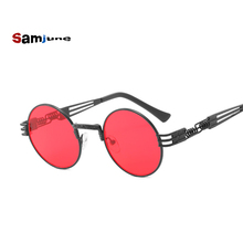 Gafas de sol de lujo de Metal de Samjune, gafas de sol redondas de hombre con revestimiento Steampunk, Lentes Retro Vintage, gafas de sol masculinas 2024 - compra barato