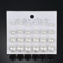 Modyle 12 pairs/set Simulated Pearl Earrings For Women Jewelry Bijoux Brincos Pendientes Mujer Fashion Stud Earrings 2024 - buy cheap
