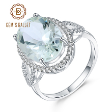 Женское кольцо с натуральным зеленым камнем GEM'S BALLET, роскошное обручальное кольцо из стерлингового серебра 925 пробы, 5,57ct 2024 - купить недорого