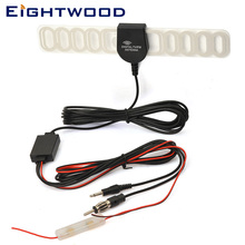 Eightwood Car Digital Automobile TV FM Antenna Radio Antenna Active Aerial For TV DVB-T T2 AM/FM Built-in Booster Amplifier 2024 - buy cheap
