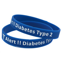 1PC Type 2 Diabetes Silicone Rubber Wristband Adult Size 2024 - buy cheap