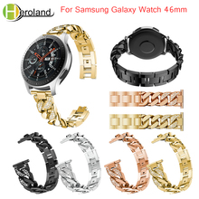 Correa de reloj para Samsung Galaxy Watch, pulsera de 46mm para Samsung Gear S3, de acero inoxidable, de metal, con diamante blanco 2024 - compra barato