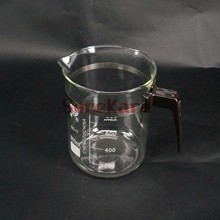 Vaso de vidrio transparente con mango de plástico, borosilicato, laboratorio de química, con boquilla, 800ml 2024 - compra barato
