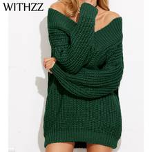 Женский свитер с длинным рукавом и V-образным вырезом 2024 - купить недорого