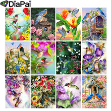 DIAPAI 5D DIY Diamond Painting 100% Full Square/Round Drill "Birds and flowers" 3D Embroidery Cross Stitch Home Decor 2024 - buy cheap