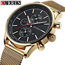 Curren relógio de pulso de aço masculino, relógio de quartzo esportivo com data 2024 - compre barato