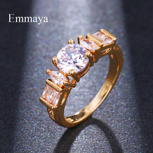Женское кольцо с цирконием Emmaya, Золотое кольцо с искусственным бриллиантом 2024 - купить недорого